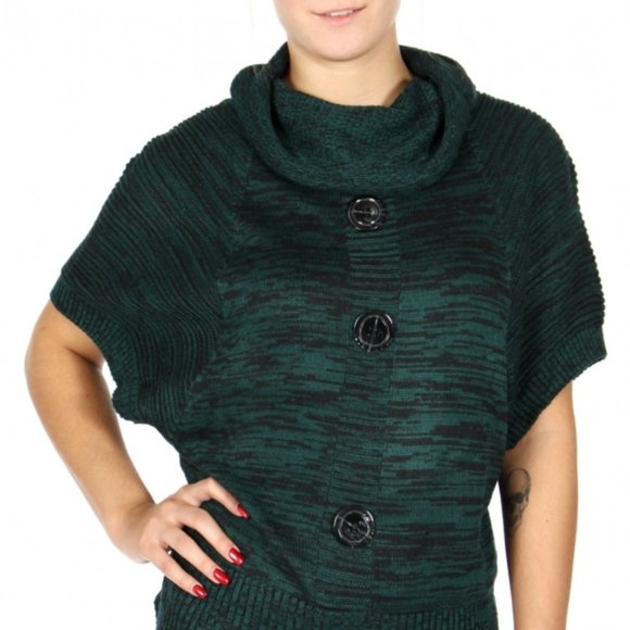 Show/Jon&Anna Womens Marled Cowl Neck Pullover Sweater Vest Forrest Green XL - Picture 1 of 11